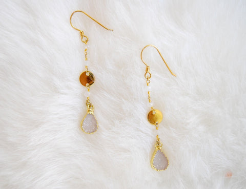 Kat Blink Chalcedony Rosario With Rose Quartz Drop